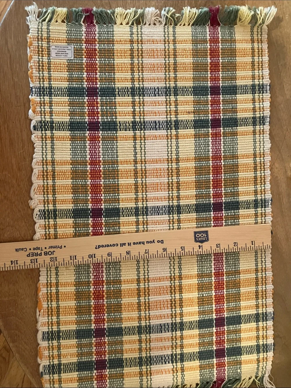 Handloomed India Cotton 6 Placemats and 6 Napkins Colorful Plaid New